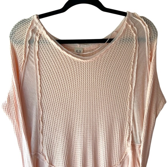 WE THE FREE NWOT WAFFLE KNIT CATALINA THERMAL TOP LONG SLEEVE PEACH | SIZE: XS - Picture 2 of 9
